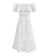 Dress Apoella Chrysanthi Poplin Off Shoulder Long Dress S/M / White Apoella