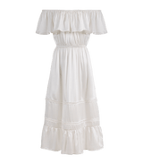 Dress Apoella Chrysanthi Silk Off Shoulder Long Dress S/M / White Apoella