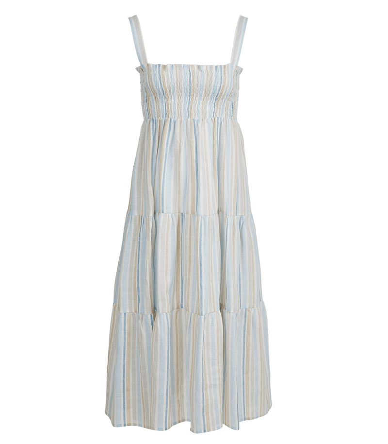 Dress Apoella Helen Smocked Midi Dress S/M / Rainbow Blue Apoella