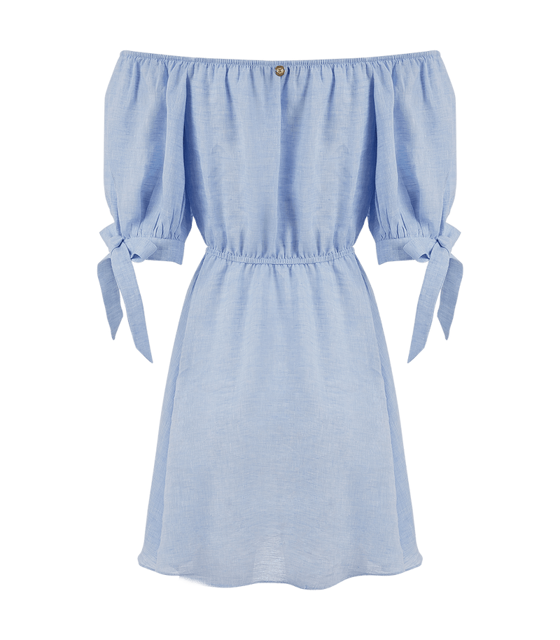 Dress Apoella Leto Linen Puff Sleeve Short Dress Apoella