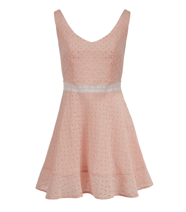 Dress Apoella Olivia Broderie A-Line Short Dress S / Peach Apoella