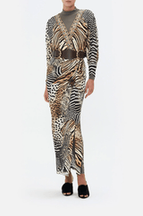 Dresses Camilla For The Love Of Leo Draped Sleeve Long Dress Leopard M / Leopard Apoella