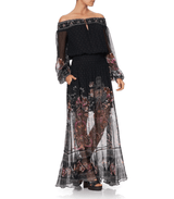 Dresses Camilla Restless Nights Off Shoulder Shirred Short Dress M / Black Floral Apoella