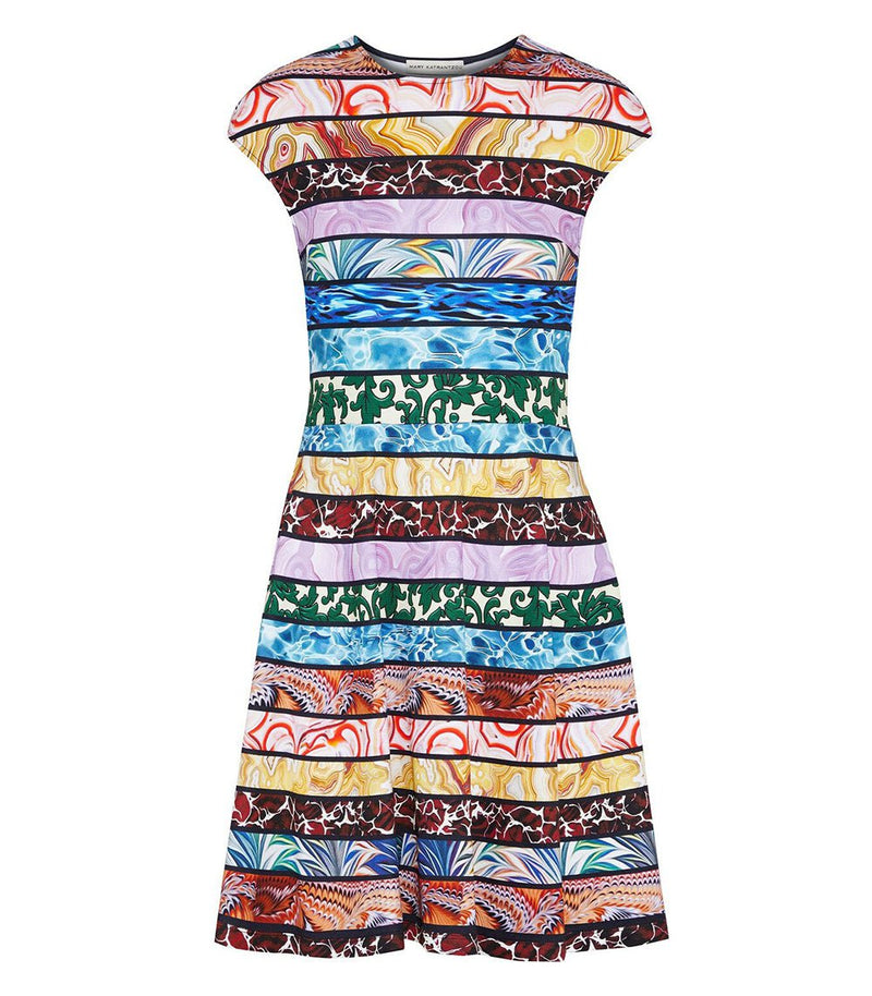 Dresses Mary Katrantzou Pinto Dress Ripple Stripes Moody Floral / M Apoella
