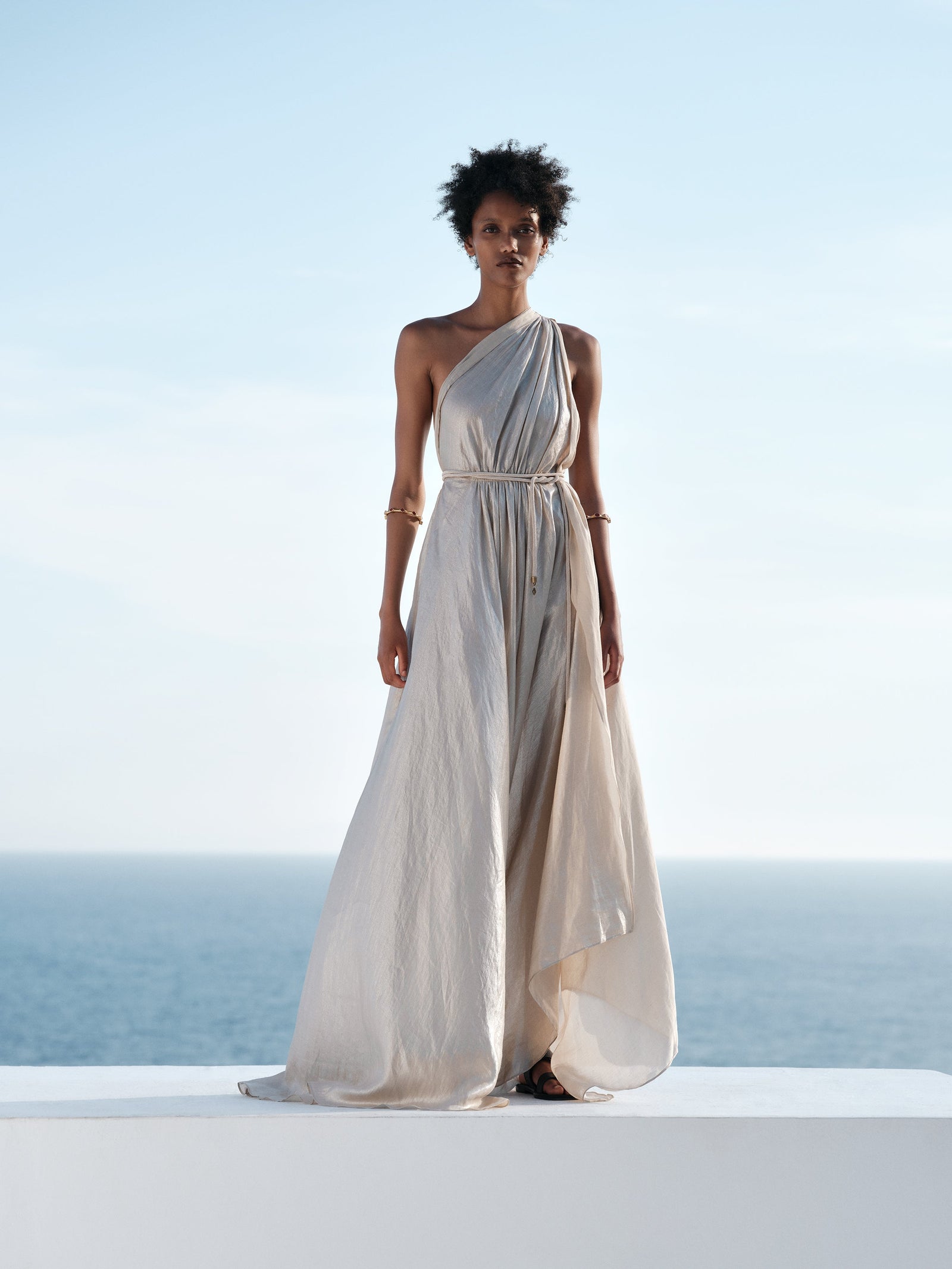 One Shoulder Grecian Maxi Dresses Greek Goddess Style Wedding
