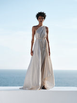 Dresses Zeus n Dione Selas One Shoulder Maxi Dress Metallic Platinum / 38 Apoella
