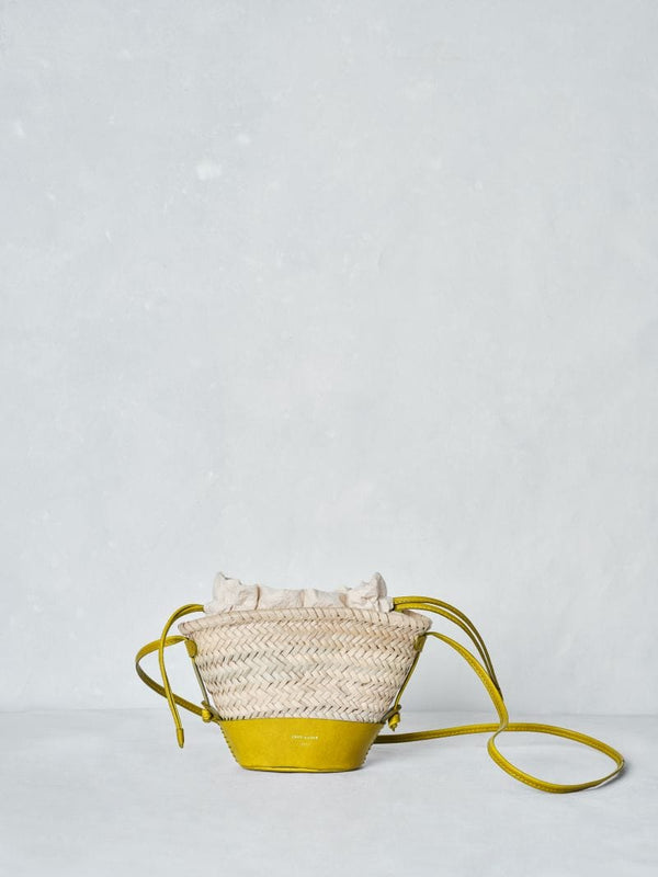 Handbags Zeus n Dione Thalassini Small Straw Beach Bag Lemon Lemon / O/S Apoella