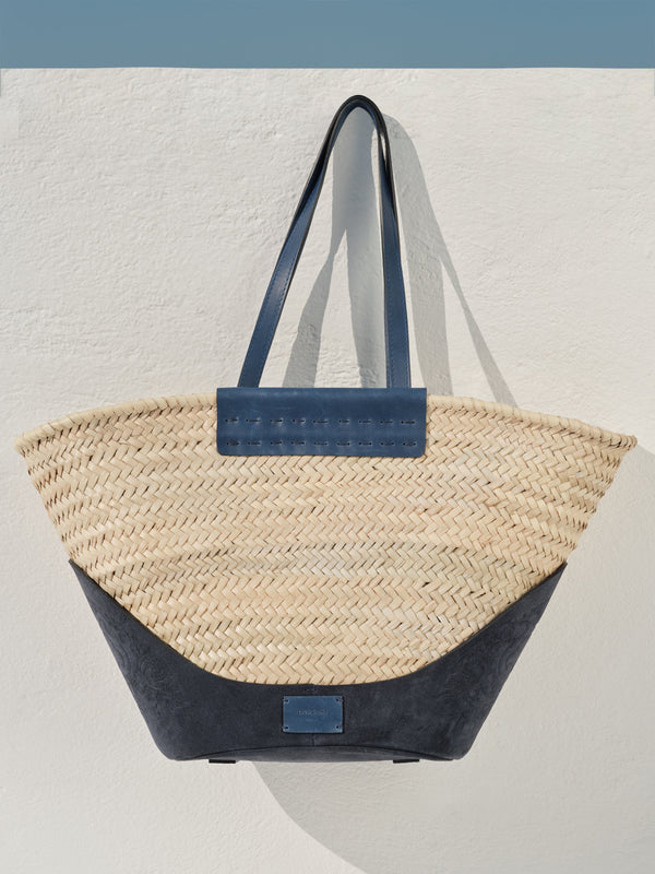 Handbags Zeus n Dione Thalassini Straw Bag With Leather Bottom Navy Blue / O/S Apoella