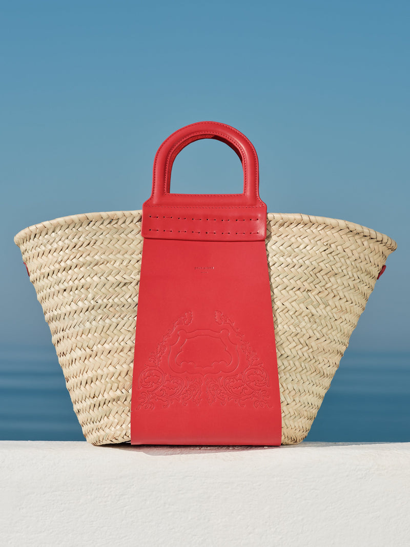 Handbags Zeus n Dione Thalassini Straw Bag With Leather Handles Red / O/S Apoella