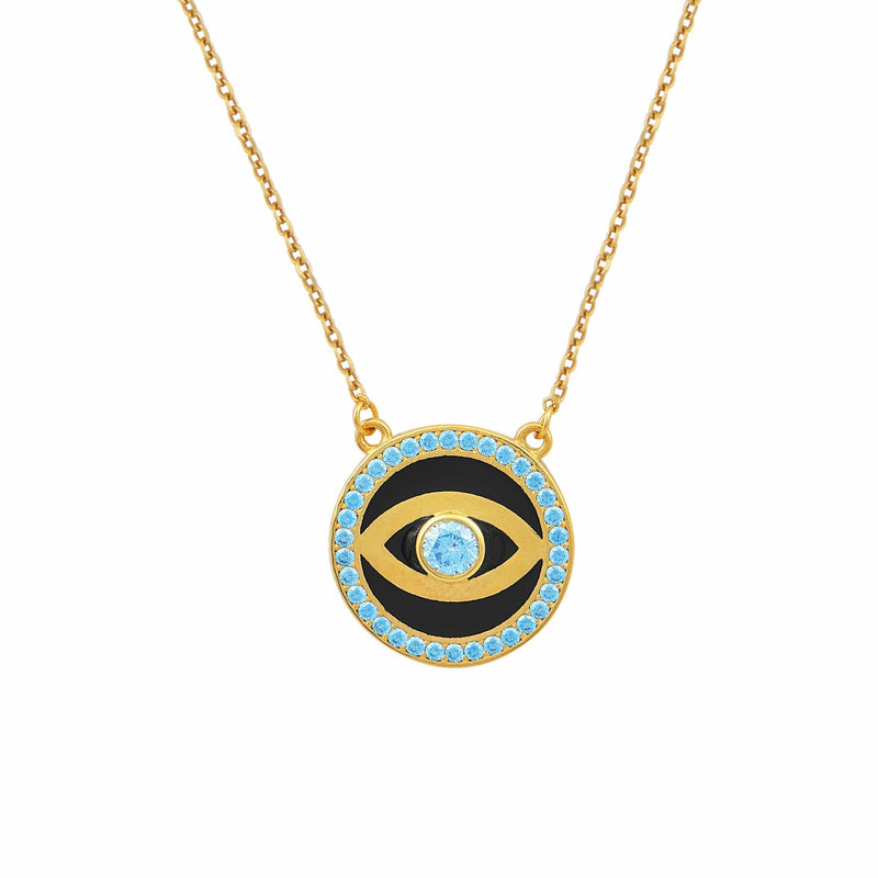Jewelry Marianna Lemos Blue Eye Enamel Necklace O/S / Blue Apoella