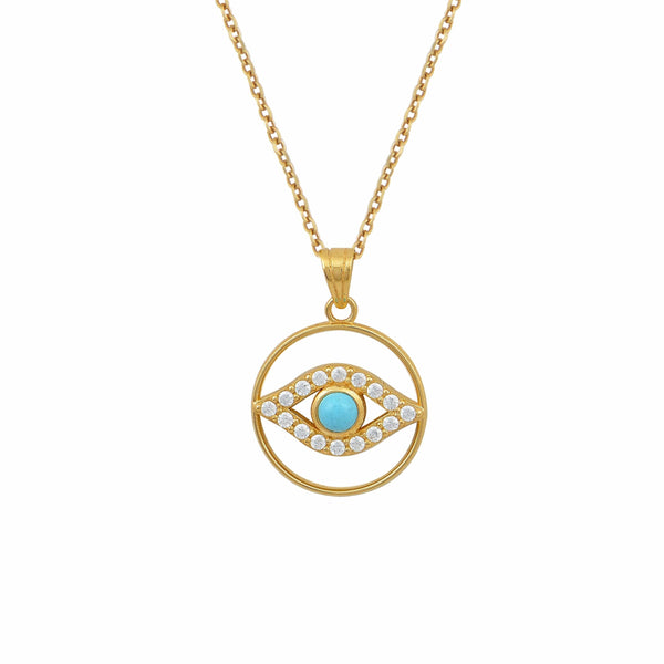Jewelry Marianna Lemos Little Eye Turquoise Necklace O/S / Turquoise Apoella