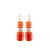 Jewelry Nes Paris Albane Earrings Double Cat Eyes Cristal Tinted Swarovski Gold Plated O/S / Orange Apoella