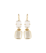 Jewelry Nes Paris Albane Earrings Double Cat Eyes Cristal Tinted Swarovski Gold Plated O/S / White Apoella