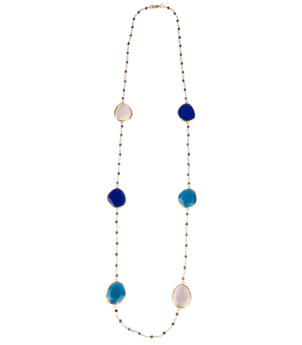 Jewelry Nes Paris Camille Long Necklace Cat Eyes Small Model Moyen Stone O/S / Multicolor Apoella