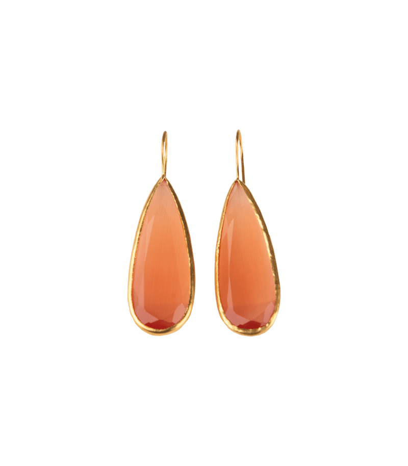 Jewelry Nes Paris Jade Earrings Drop Cat Eyes O/S / Orange Apoella