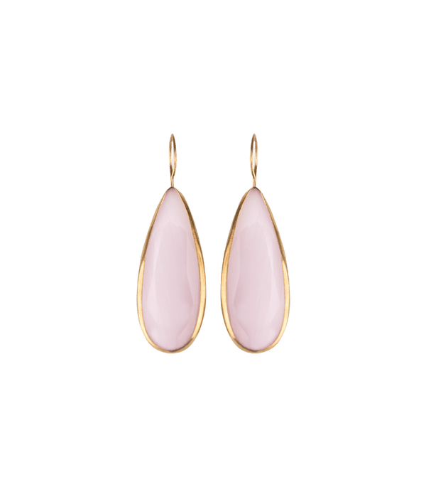 Jewelry Nes Paris Jade Earrings Drop Cat Eyes O/S / Pink Apoella