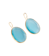 Jewelry Nes Paris Molly Earrings Cat Eyes Pebble Large Model Gold Plated O/S / Light Blue Apoella