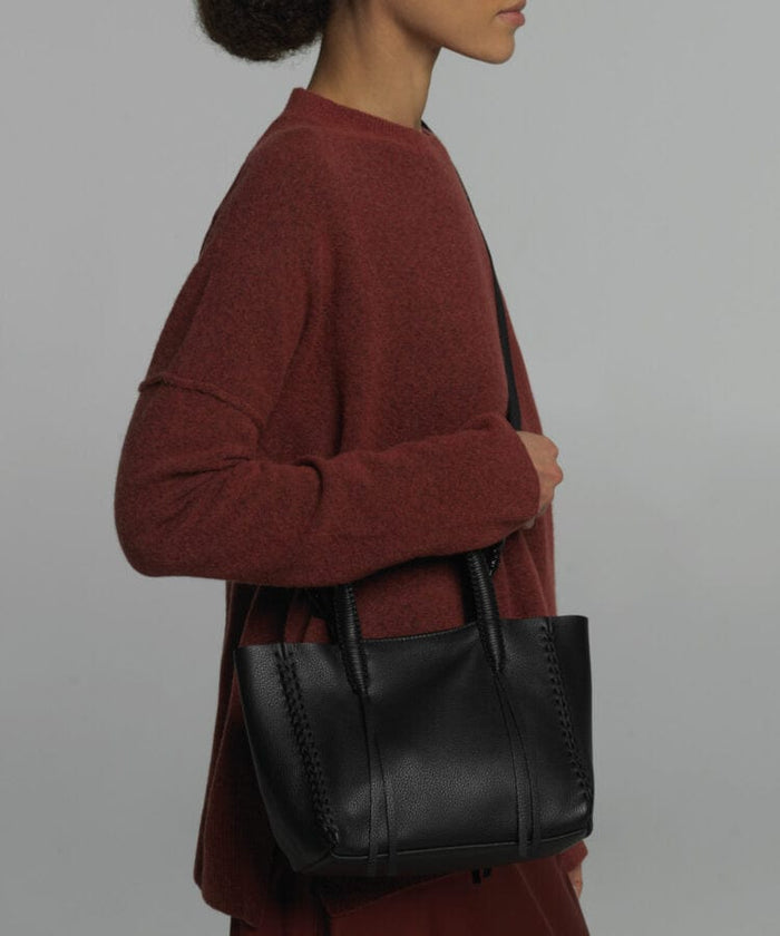 Tote Mini Grained Leather Black O S Black