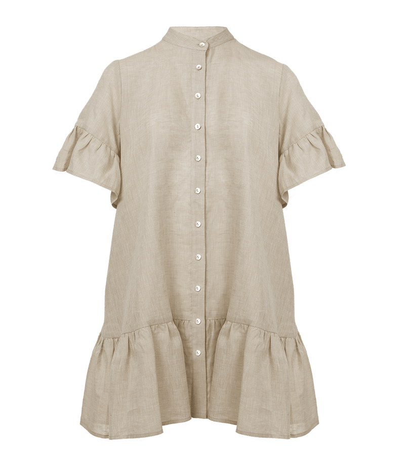 Shirtdress Apoella Chara Ruffle Shirtdress O/S / Beige Apoella