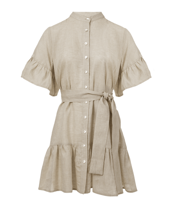 Shirtdress Apoella Chara Ruffle Shirtdress O/S / Beige Apoella