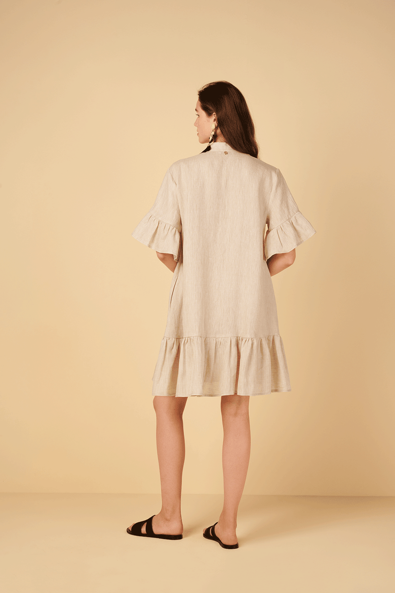 Shirtdress Apoella Chara Ruffle Shirtdress O/S / Beige Apoella