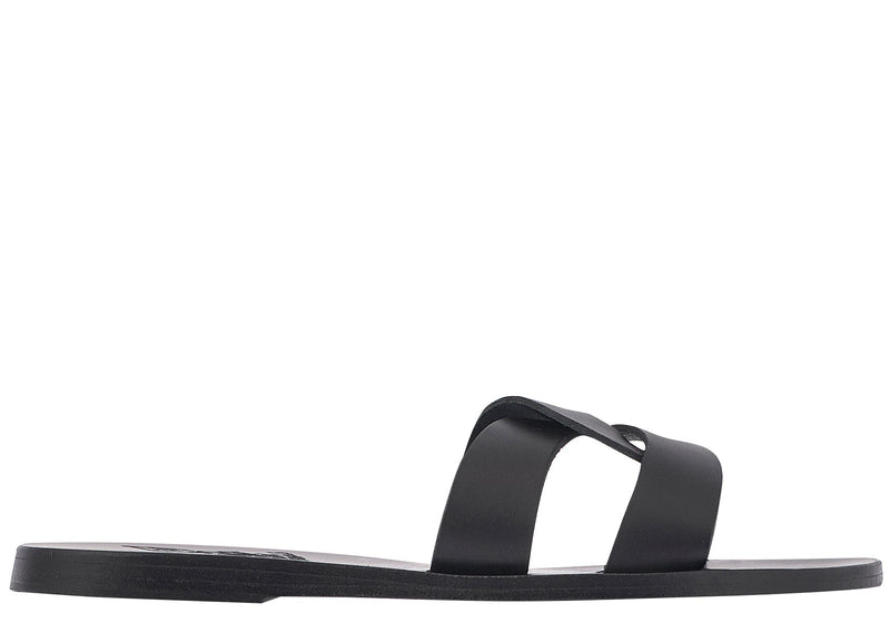 Shoes Ancient Greek Sandals Desmos Leather Slide Sandals 37 / Black Apoella