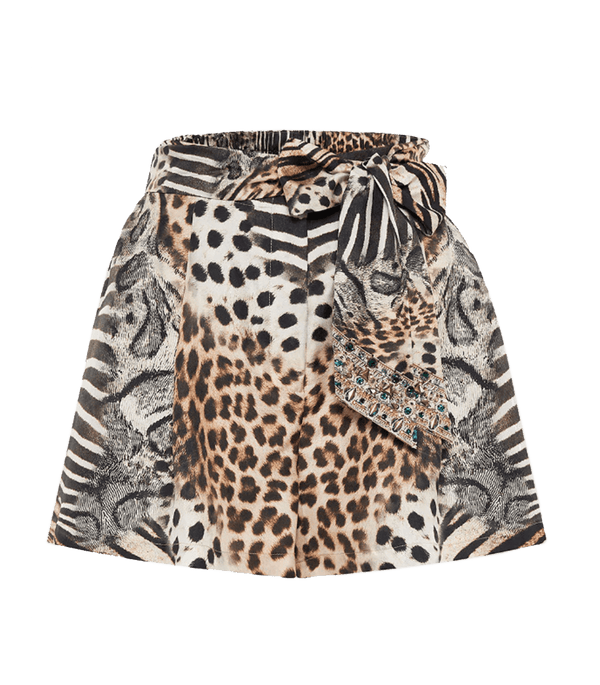 Shorts Camilla For The Love Of Leo Belted Tuck Front Shorts Leopard M / Leopard Apoella