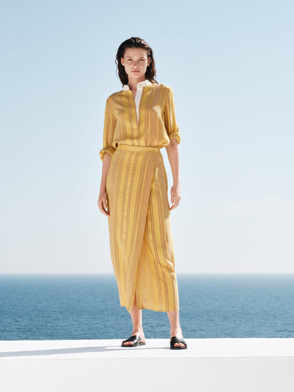 Skirt Zeus n Dione Nemea Midi Silk Skirt Golden Yellow / 38 Apoella