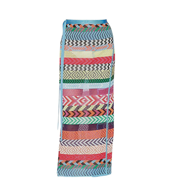 Skirts Mary Katrantzou Evaris Fira Stripe Knit Maxi Skirt With Belt Multi Multicolor / S Apoella