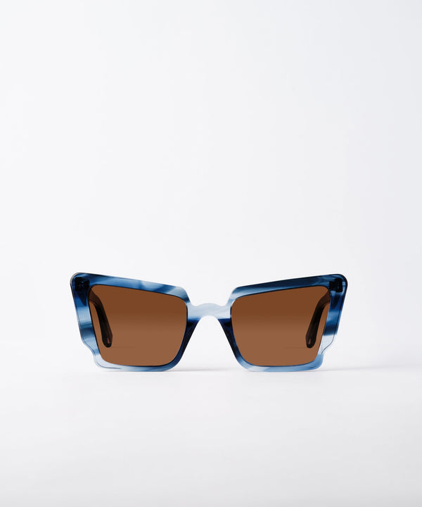 Sunglasses Zeus n Dione Amarillis Squared Butterfly Effect Sunglasses With Cutout Detail Blue Tortoiseshell Apoella