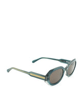 Sunglasses Zeus n Dione Danae Wide Frame Sunglasses With Square Corners Dark Teal Crystalline Apoella