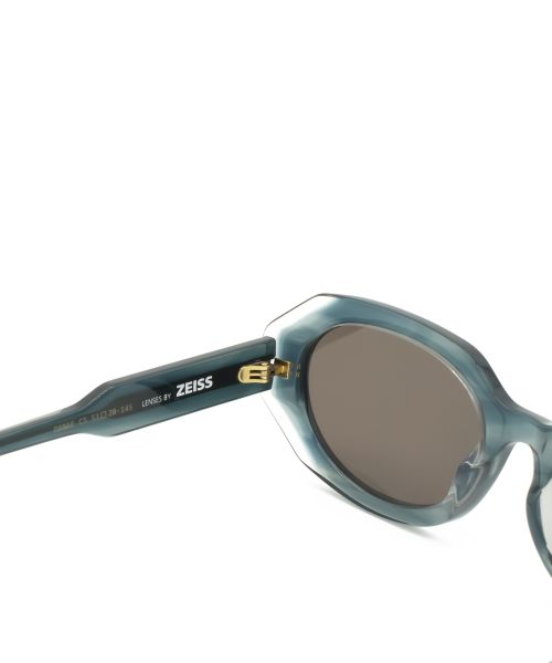Sunglasses Zeus n Dione Danae Wide Frame Sunglasses With Square Corners Dark Teal Crystalline Apoella