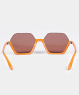 Sunglasses Zeus n Dione Hebe II Bottom Round Frame Sunglasses With Cutout Lenses Orange Apoella