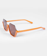 Sunglasses Zeus n Dione Hebe II Bottom Round Frame Sunglasses With Cutout Lenses Orange Apoella