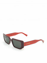 Sunglasses Zeus n Dione Niobe Wide Squared Sunglasses With Metallic Details Burgundy Apoella