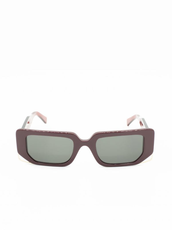Sunglasses Zeus n Dione Niobe Wide Squared Sunglasses With Metallic Details Burgundy Apoella