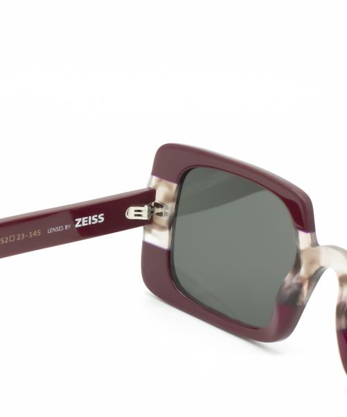 Sunglasses Zeus n Dione Phoebe Two-Tone Wide Rectangular Frame Sunglasses Wine/Wine Tortoiseshell Apoella