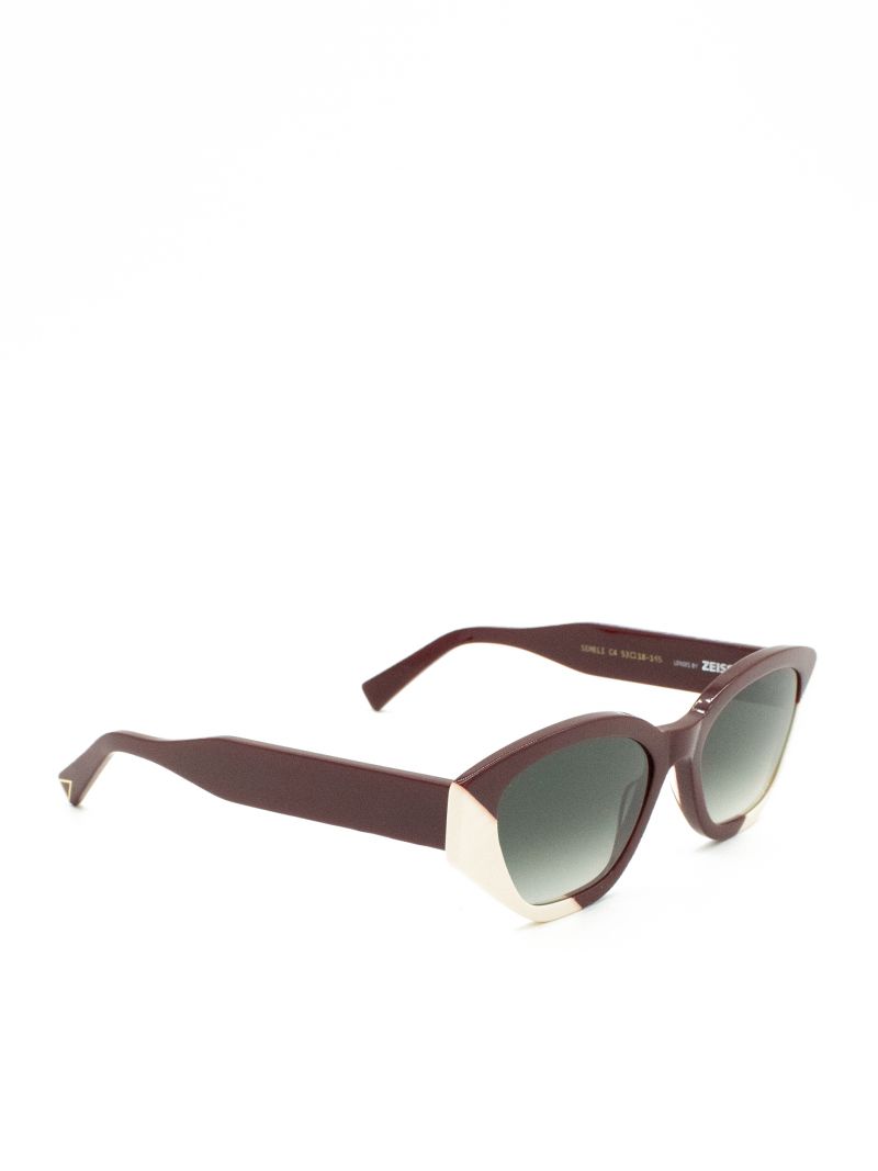 Sunglasses Zeus n Dione Semeli Geometric Butterfly-Effect Sunglasses With Two-One Detail Burgundy Apoella