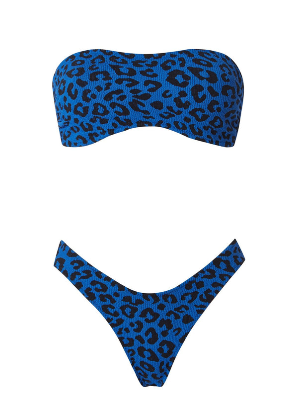 Swimwear Stefania Frangista JORDAN BANDEAU BIKINI SPONGE S / Leopard Blue Apoella