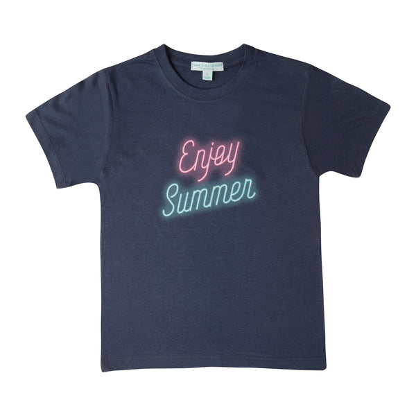 T-shirts Marie Raxevsky ENJOY SUMMER T-SHIRT NAVY 4y / Navy Apoella