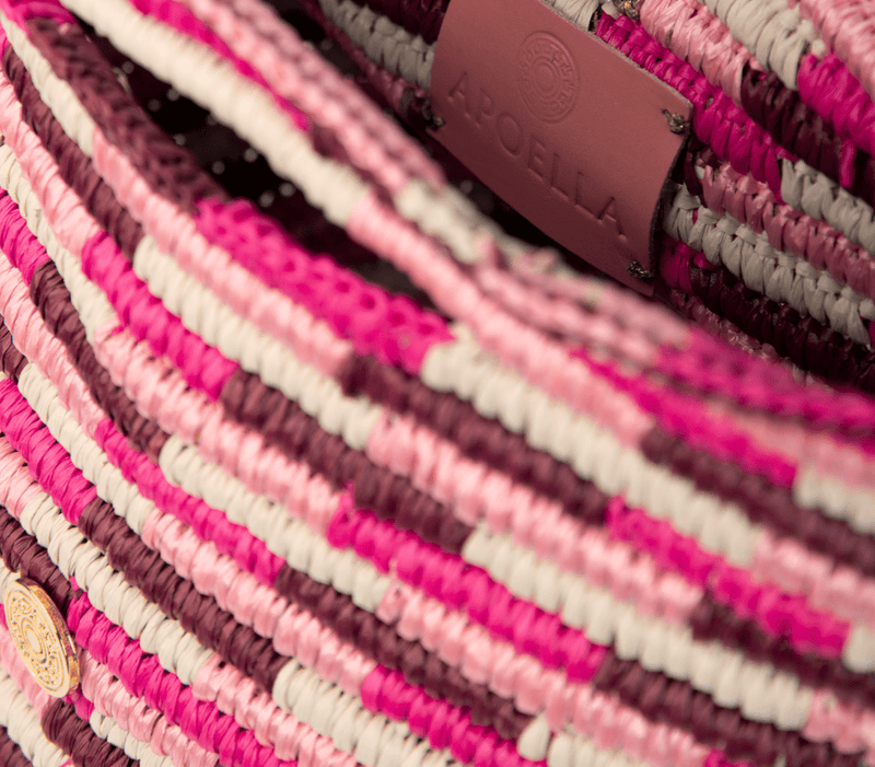 Tote Apoella Karpathos Handmade Knitted Raffia Mini Tote Multi/Pink Multi Pink / O/S Apoella