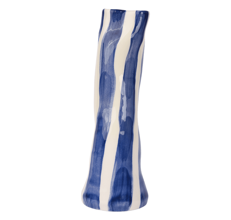Vases Rhea Kalo Squiggle Vase Blue Stripes Blue Stripes Apoella